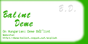 balint deme business card